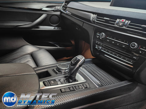 WRAPPING SERVICE - BMW X5 F15 INTERIOR TRIM SET - PERFORMANCE STYLE 3D CARBON / ALCANTARA / GLOSS BLACK ACCENTS