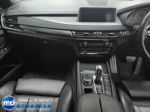 WRAPPING SERVICE - BMW X5 F15 INTERIOR TRIM SET - PERFORMANCE STYLE 3D CARBON / ALCANTARA / GLOSS BLACK ACCENTS