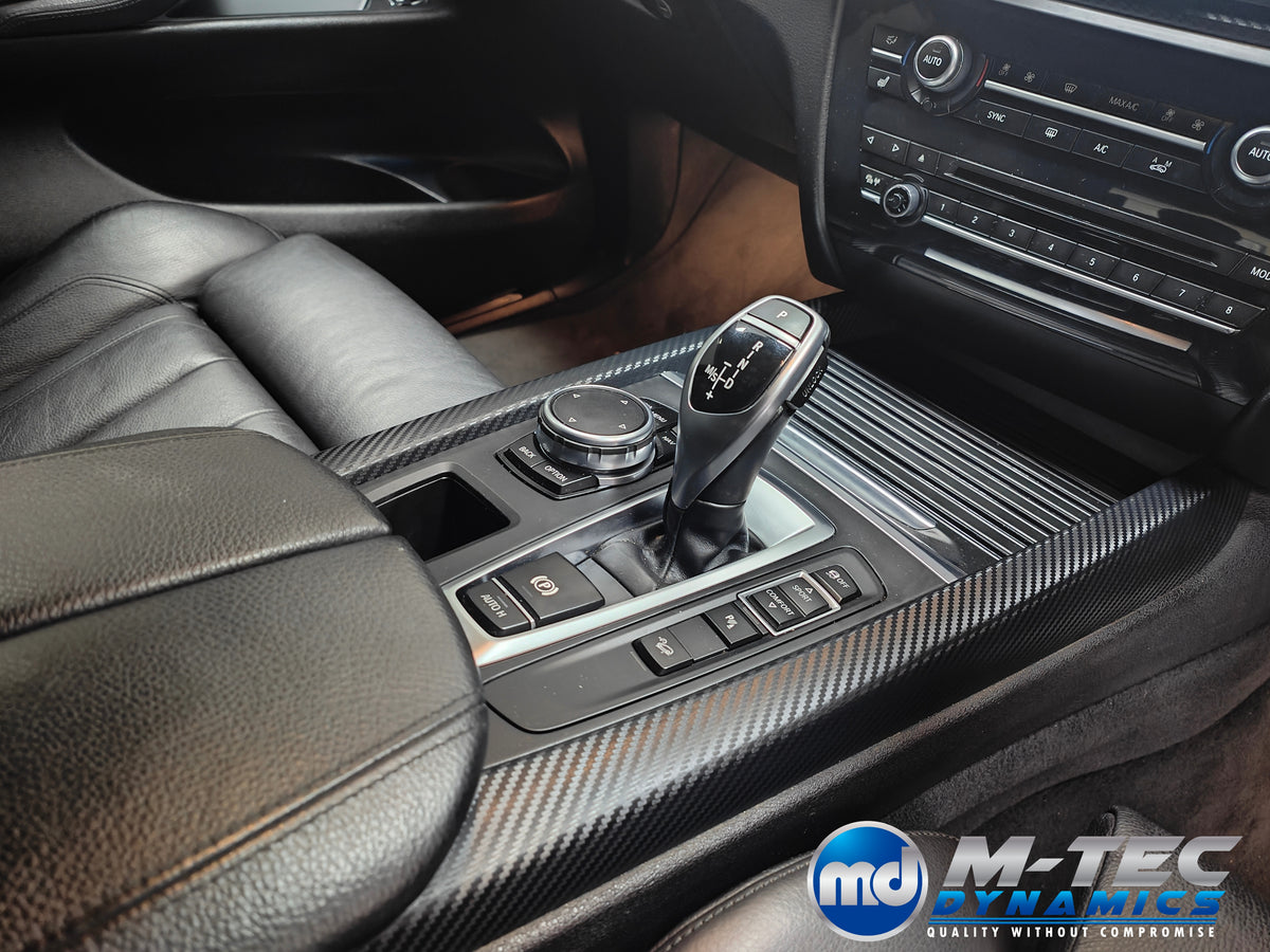 WRAPPING SERVICE - BMW X5 F15 INTERIOR TRIM SET - PERFORMANCE STYLE 3D CARBON / ALCANTARA / GLOSS BLACK ACCENTS