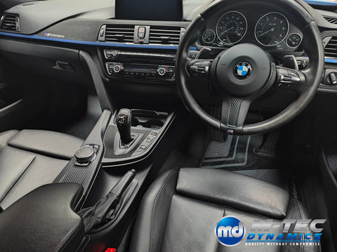 WRAPPING SERVICE - BMW F3X F8X CUSTOM INTERIOR TRIM SET - ALCANTARA / BLUE / 3D CARBON