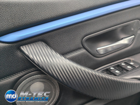 WRAPPING SERVICE - BMW F3X F8X CUSTOM INTERIOR TRIM SET - ALCANTARA / BLUE / 3D CARBON