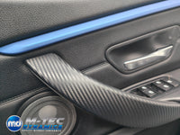 WRAPPING SERVICE - BMW F3X INTERIOR TRIM SET - 3D CARBON / ALCANTARA / BLUE ACCENT - (F30 F31 F32 F33 F36)