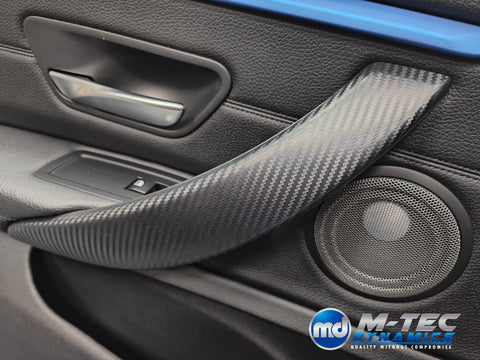 WRAPPING SERVICE - BMW F3X F8X CUSTOM INTERIOR TRIM SET - ALCANTARA / BLUE / 3D CARBON