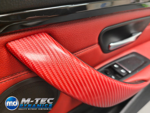 BMW F3X CUSTOM INTERIOR TRIM SET -  RED 4D CARBON / BLACK ACCENT