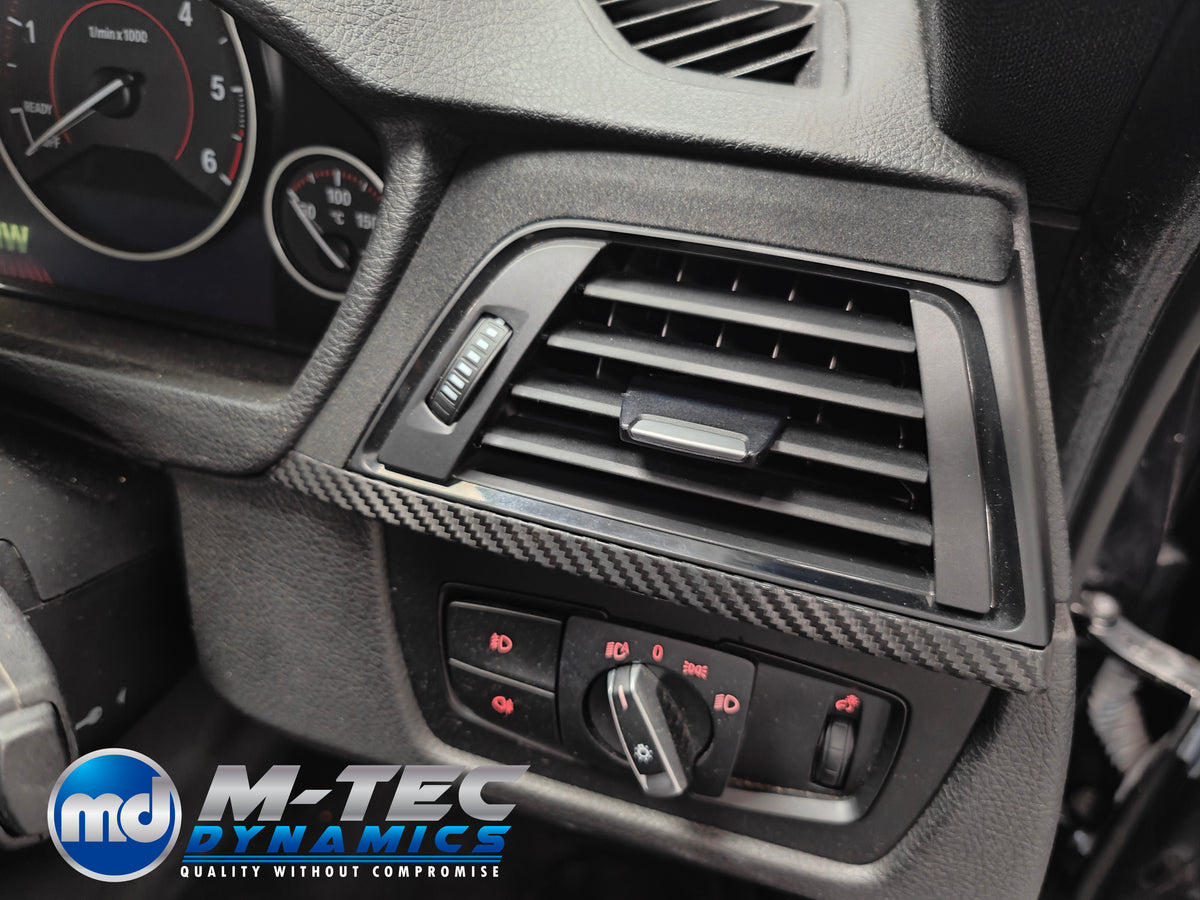 WRAPPING SERVICE - BMW F36 GRAN COUPE INTERIOR TRIM SET & DOOR ACCENTS - PERFORMANCE STYLE / DEEP TEXTURED GLOSSY CARBON (MTD-TEX)