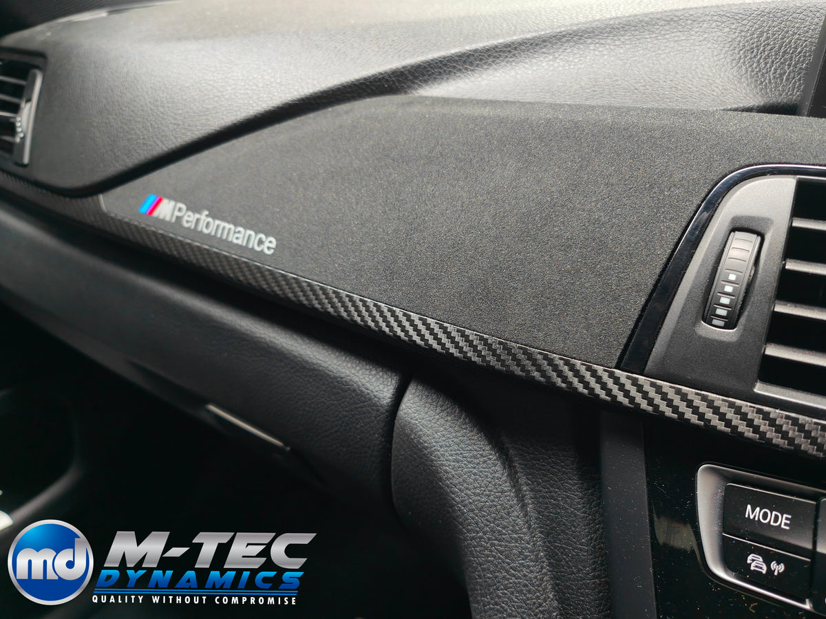 WRAPPING SERVICE - BMW F36 GRAN COUPE INTERIOR TRIM SET & DOOR ACCENTS - PERFORMANCE STYLE / DEEP TEXTURED GLOSSY CARBON (MTD-TEX)