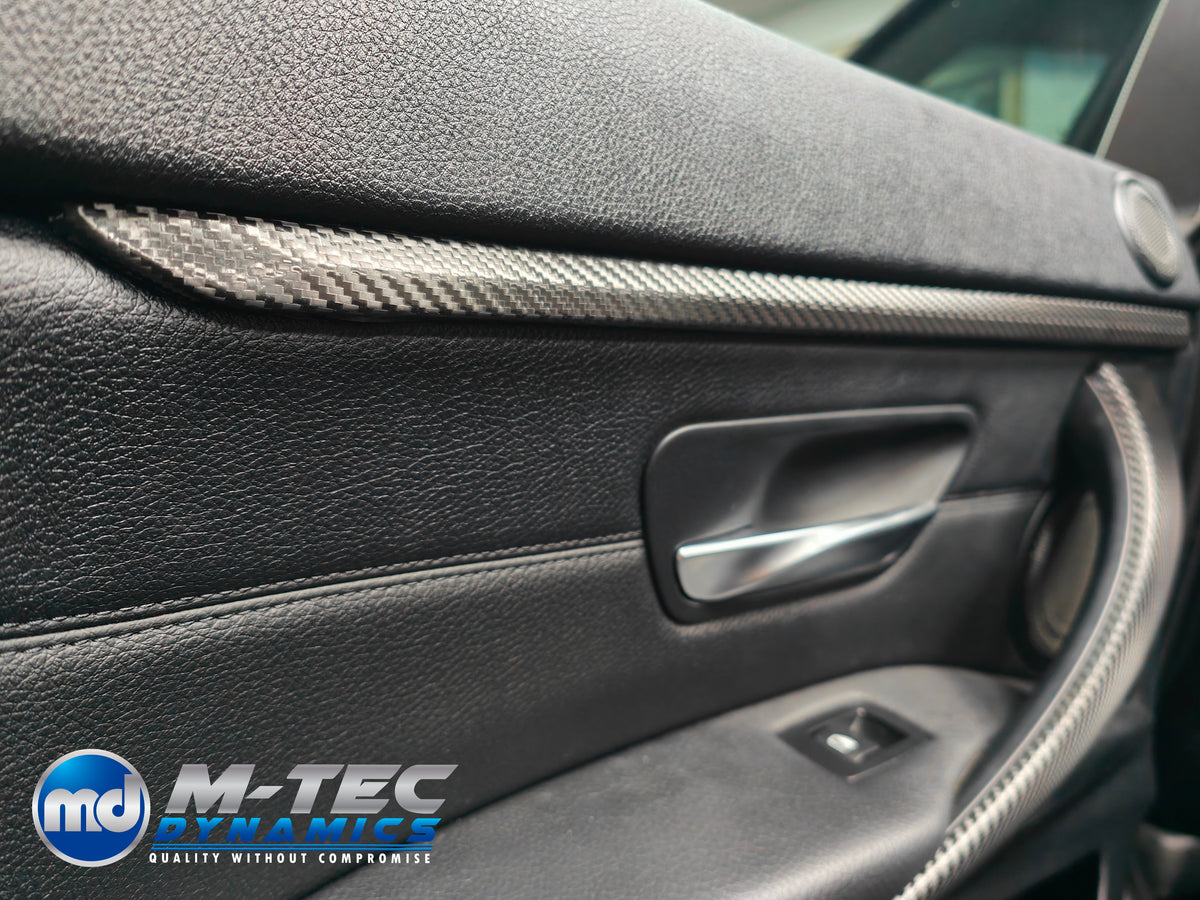 WRAPPING SERVICE - BMW F36 GRAN COUPE INTERIOR TRIM SET & DOOR ACCENTS - PERFORMANCE STYLE / DEEP TEXTURED GLOSSY CARBON (MTD-TEX)