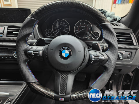 WRAPPING SERVICE - BMW F36 GRAN COUPE INTERIOR TRIM SET & DOOR ACCENTS - PERFORMANCE STYLE / DEEP TEXTURED GLOSSY CARBON (MTD-TEX)