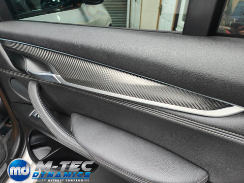 BMW X5 F15 INTERIOR TRIM SET WRAPPING SERVICE - DEEP TEXTURED GLOSSY BLACK CARBON