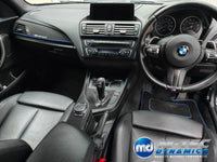 WRAPPING SERVICE - BMW F20 F21 F22 F23 CUSTOM INTERIOR TRIM SET - TEXTURED CARBON / ALCANTARA / BLUE ACCENT