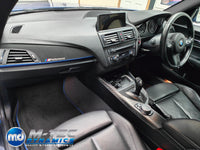 WRAPPING SERVICE - BMW F20 F21 F22 F23 CUSTOM INTERIOR TRIM SET - TEXTURED CARBON / ALCANTARA / BLUE ACCENT
