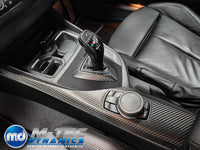 WRAPPING SERVICE - BMW F20 F21 F22 F23 CUSTOM INTERIOR TRIM SET - TEXTURED CARBON / ALCANTARA / BLUE ACCENT