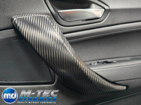 WRAPPING SERVICE - BMW F20 F21 F22 F23 CUSTOM INTERIOR TRIM SET - TEXTURED CARBON / ALCANTARA / BLUE ACCENT
