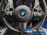 WRAPPING SERVICE - BMW F20 F21 F22 F23 CUSTOM INTERIOR TRIM SET - TEXTURED CARBON / ALCANTARA / BLUE ACCENT