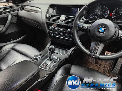 BMW X3 F25 / X4 F26 INTERIOR TRIM SET WRAPPING SERVICE - DEEP TEXTURED CARBON (MTD-TEX)