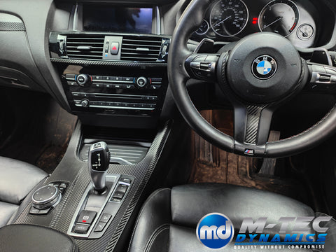 BMW X3 F25 / X4 F26 INTERIOR TRIM SET WRAPPING SERVICE - DEEP TEXTURED CARBON (MTD-TEX)