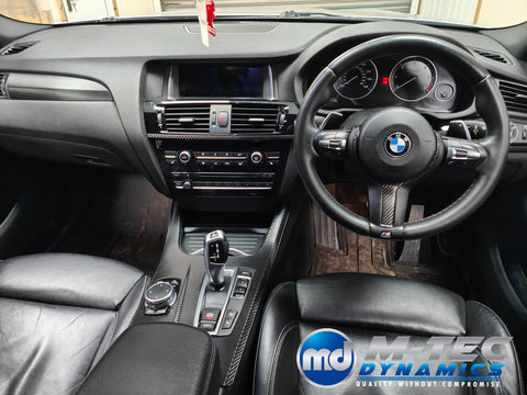 BMW X3 F25 / X4 F26 INTERIOR TRIM SET WRAPPING SERVICE - DEEP TEXTURED CARBON (MTD-TEX)
