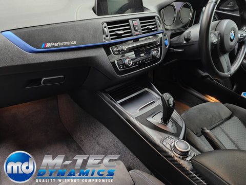 BMW F20 LCI-2 CUSTOM INTERIOR TRIM SET - 4D CARBON / BLUE ACCENT