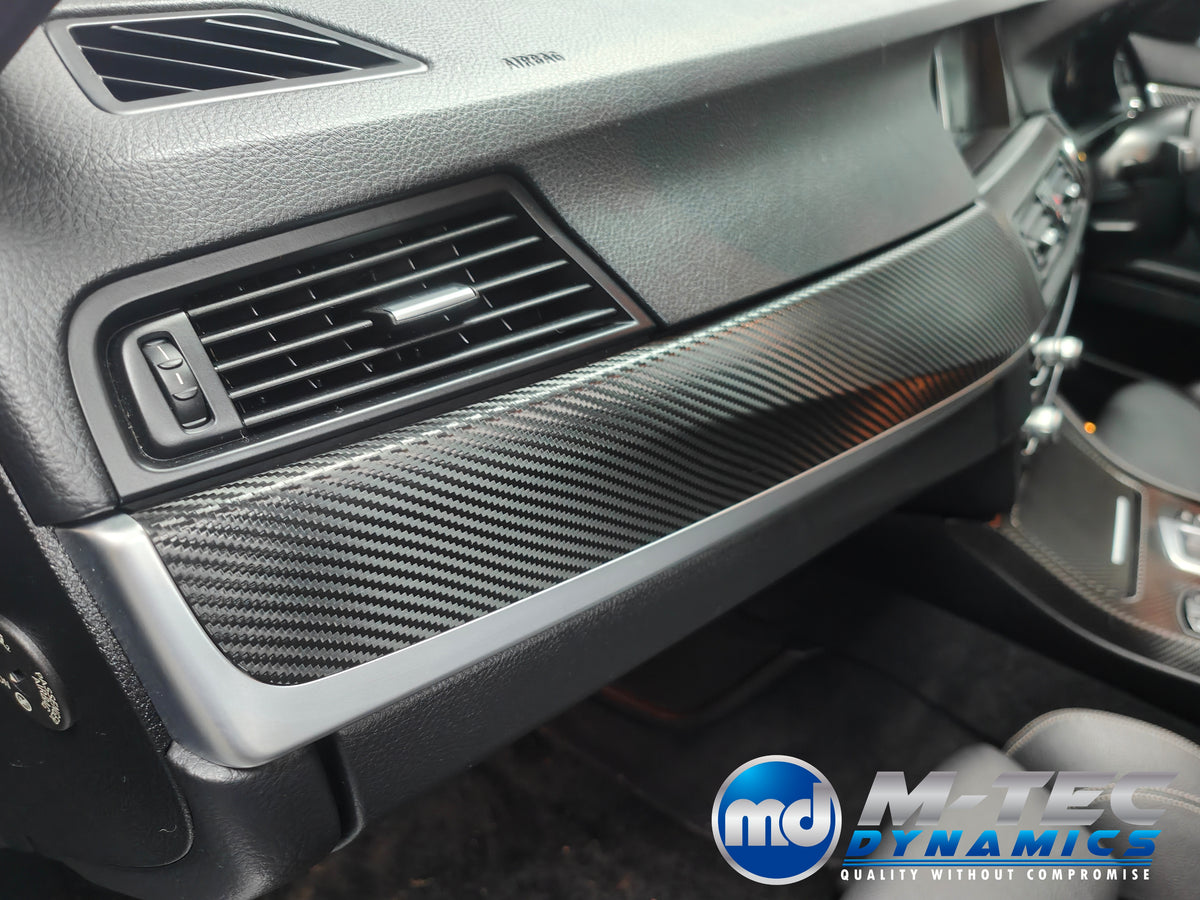 WRAPPING SERVICE - BMW F10 F11 INTERIOR TRIM SET - TEXTURED GLOSSY BLACK CARBON