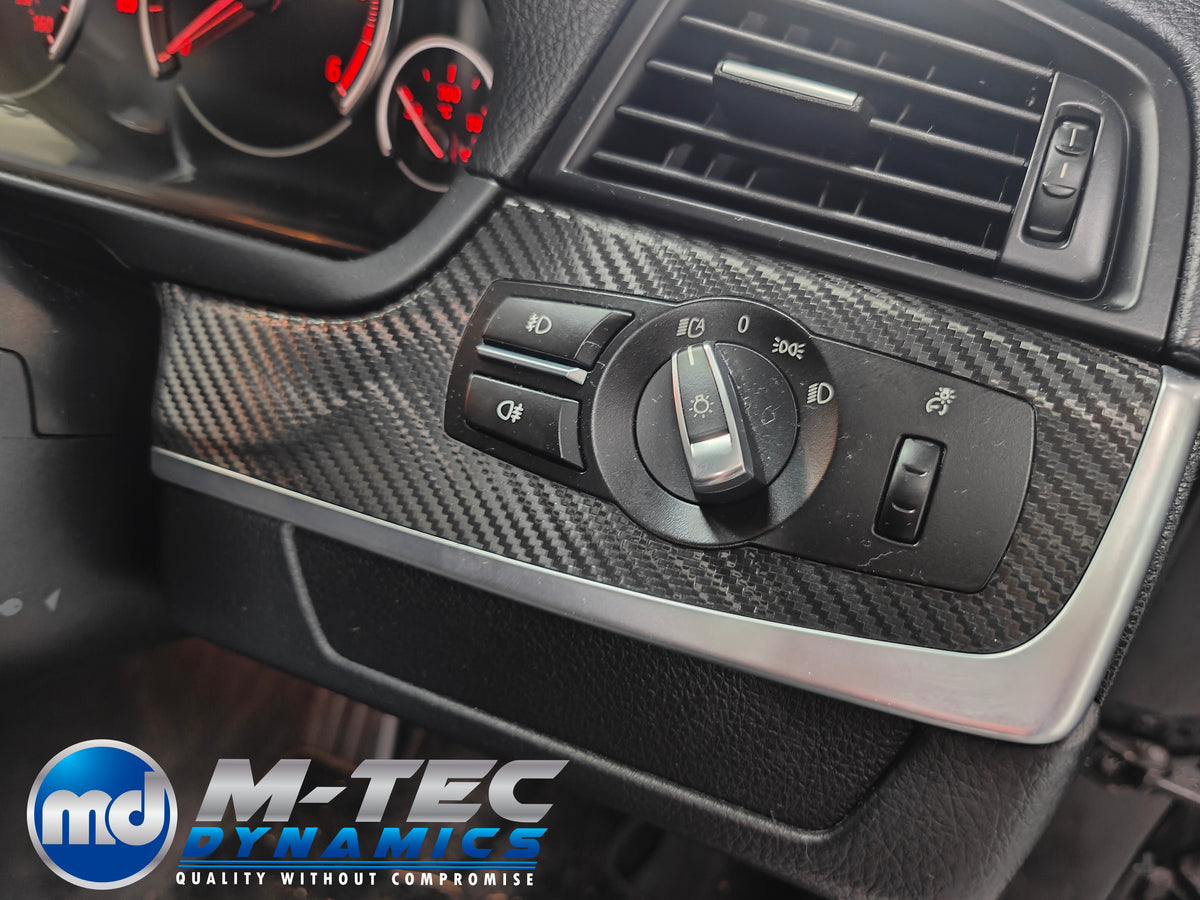 WRAPPING SERVICE - BMW F10 F11 INTERIOR TRIM SET - TEXTURED GLOSSY BLACK CARBON