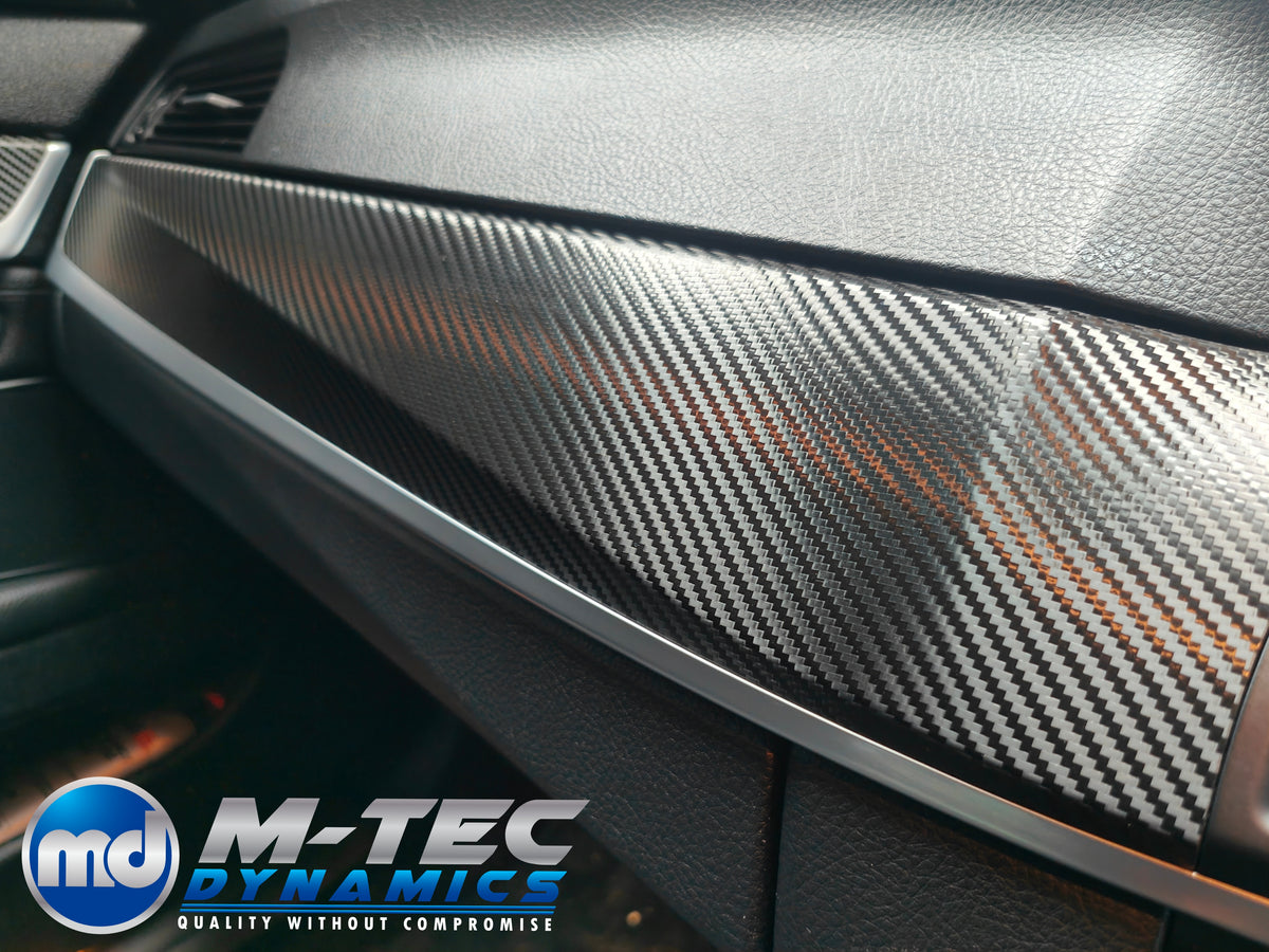 WRAPPING SERVICE - BMW F10 F11 INTERIOR TRIM SET - TEXTURED GLOSSY BLACK CARBON