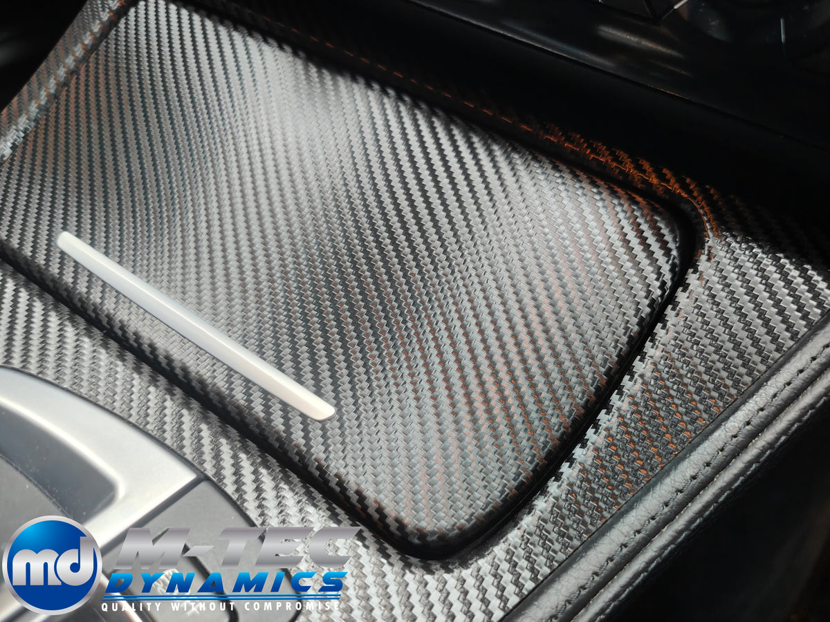 WRAPPING SERVICE - BMW F10 F11 INTERIOR TRIM SET - TEXTURED GLOSSY BLACK CARBON