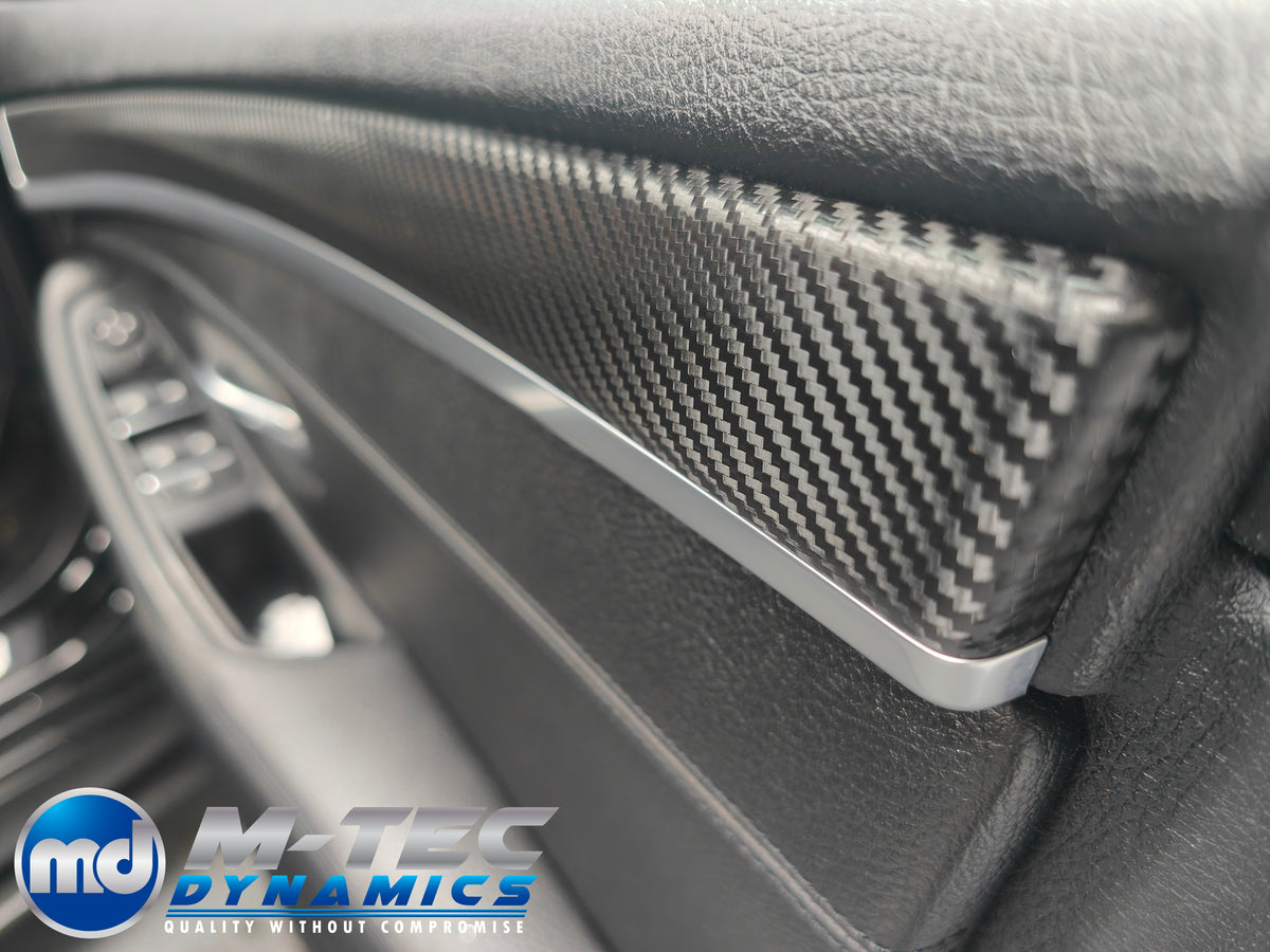 WRAPPING SERVICE - BMW F10 F11 INTERIOR TRIM SET - TEXTURED GLOSSY BLACK CARBON
