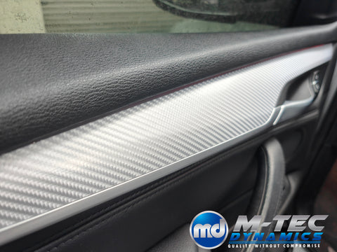 BMW X5 F15 INTERIOR TRIM SET WRAPPING SERVICE - 4D SILVER CARBON