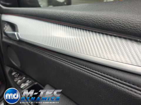 BMW X5 F15 INTERIOR TRIM SET WRAPPING SERVICE - 4D SILVER CARBON