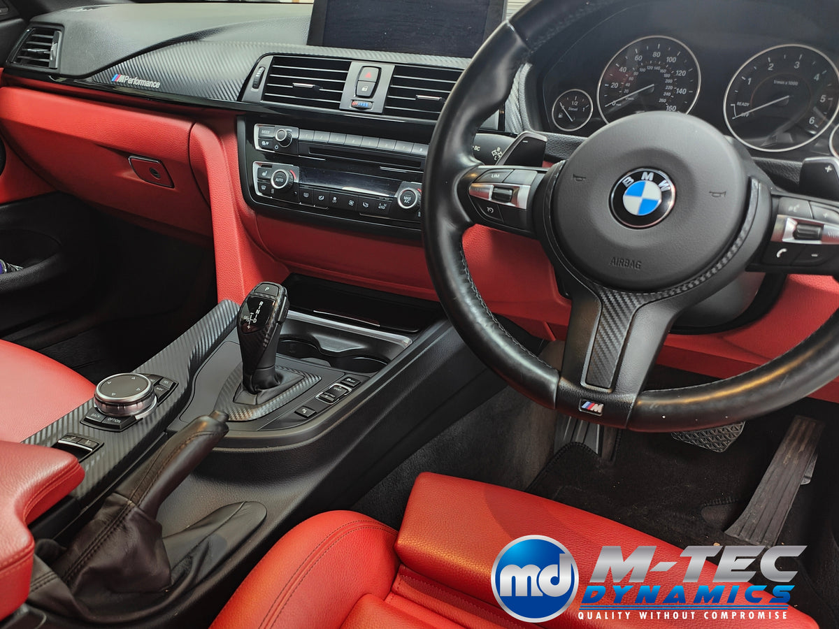 WRAPPING SERVICE - BMW F3X INTERIOR TRIM SET - 3D CARBON / GLOSS BLACK ACCENT (F30 F31 F32 F33 F34 F36)