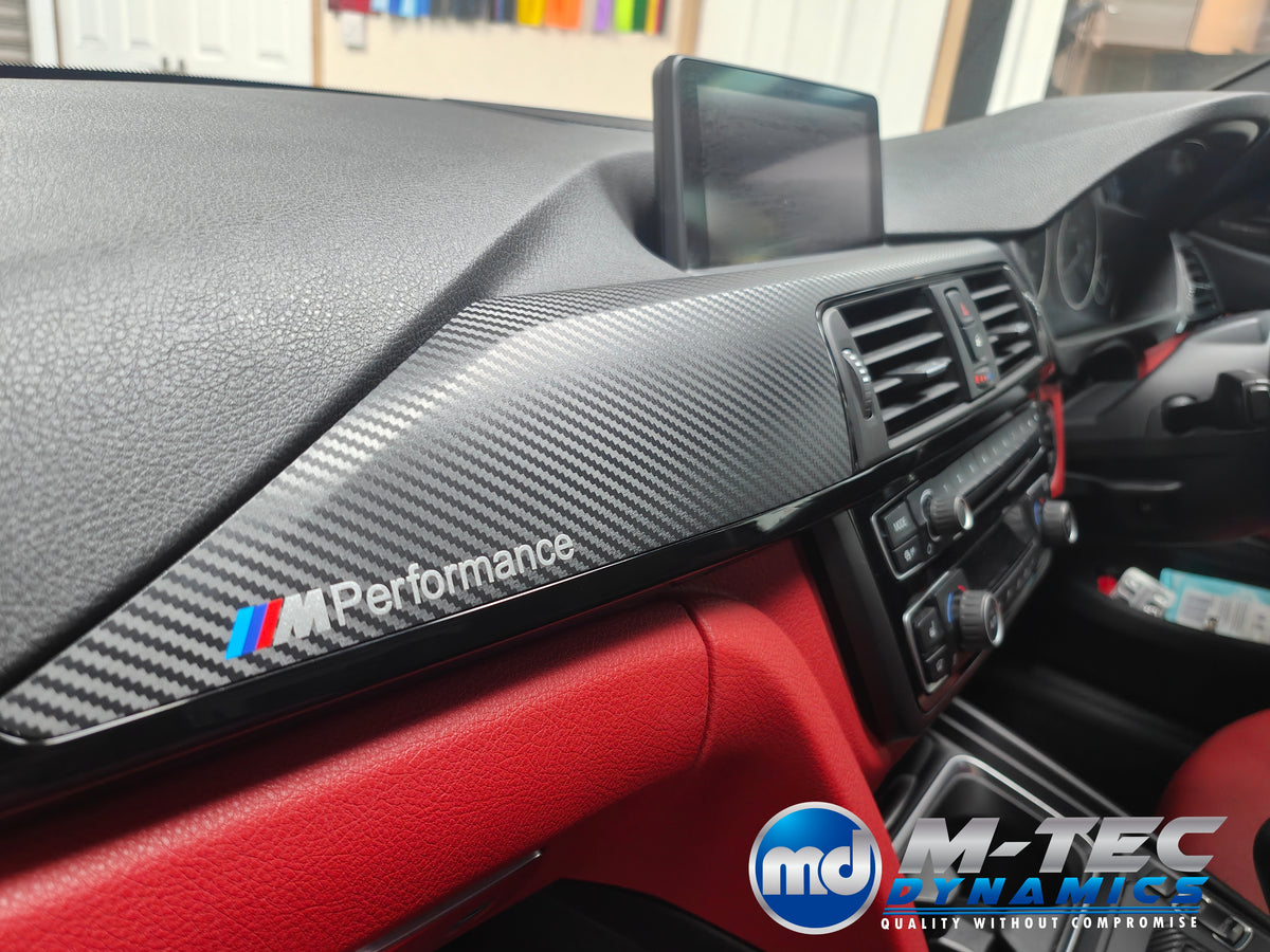 WRAPPING SERVICE - BMW F3X INTERIOR TRIM SET - 3D CARBON / GLOSS BLACK ACCENT (F30 F31 F32 F33 F34 F36)