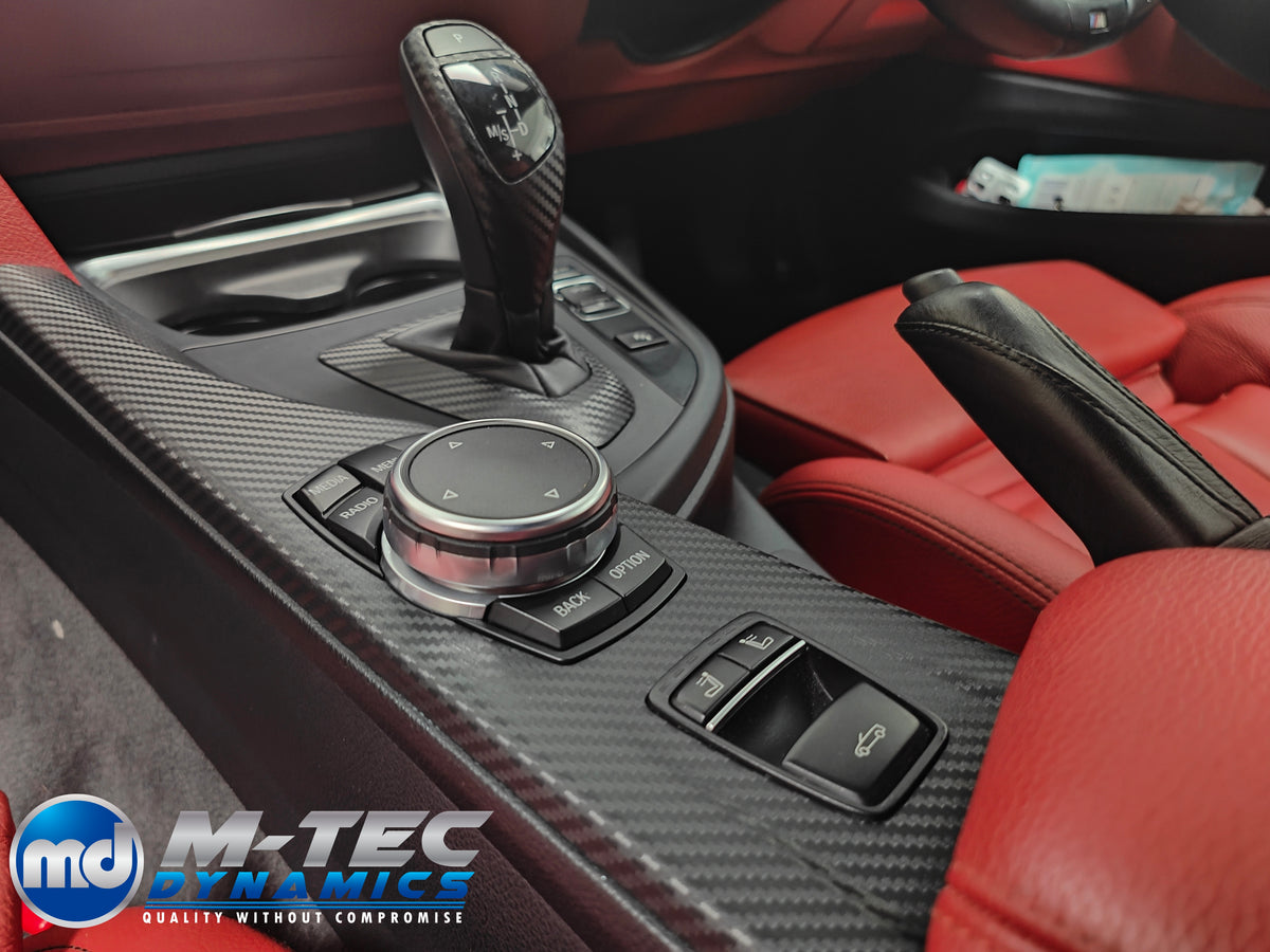 WRAPPING SERVICE - BMW F3X INTERIOR TRIM SET - 3D CARBON / GLOSS BLACK ACCENT (F30 F31 F32 F33 F34 F36)