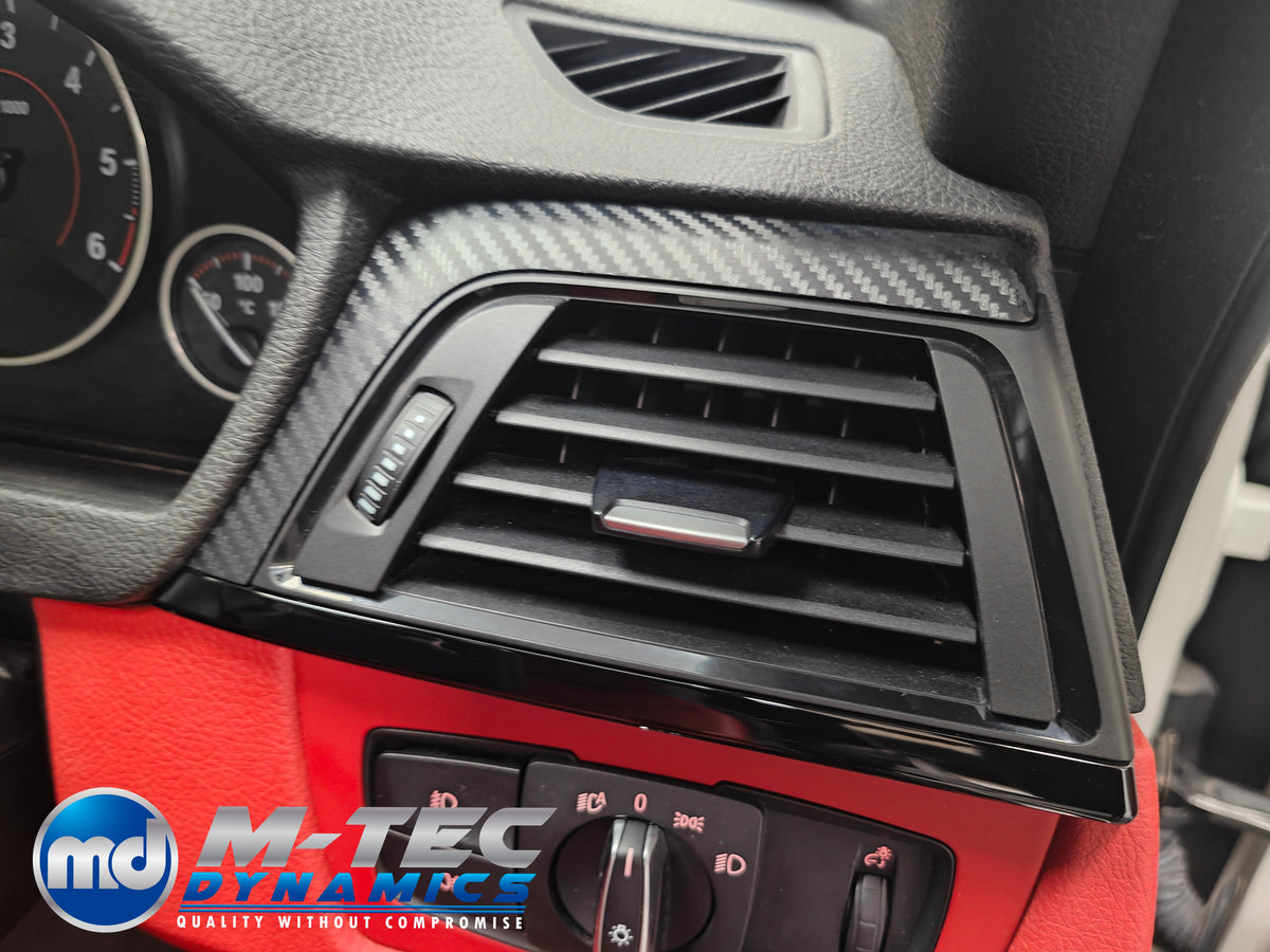 WRAPPING SERVICE - BMW F3X INTERIOR TRIM SET - 3D CARBON / GLOSS BLACK ACCENT (F30 F31 F32 F33 F34 F36)