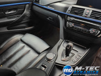 WRAPPING SERVICE - BMW F3X INTERIOR TRIM SET - TEXTURED CARBON / BLUE ACCENT - (F30 F31 F32 F33 F36)