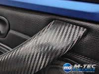 WRAPPING SERVICE - BMW F3X INTERIOR TRIM SET - TEXTURED CARBON / BLUE ACCENT - (F30 F31 F32 F33 F36)