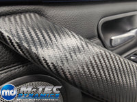 WRAPPING SERVICE - BMW F3X INTERIOR TRIM SET - TEXTURED CARBON / BLUE ACCENT - (F30 F31 F32 F33 F36)