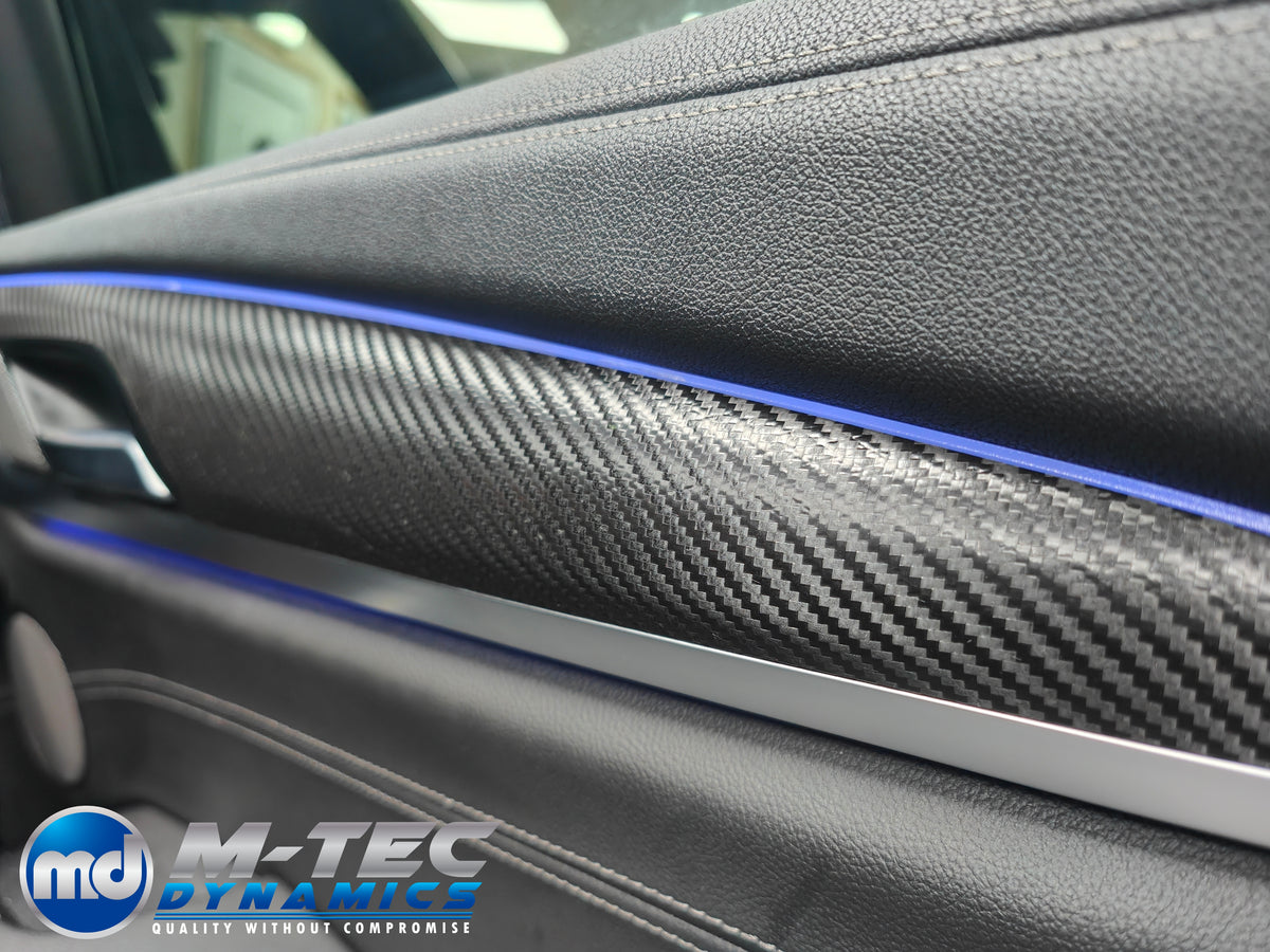 BMW G01 X3 / G02 X4 INTERIOR TRIM SET WRAPPING SERVICE - TEXTURED BLACK CARBON