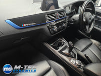 WRAPPING SERVICE - BMW F20 F21 F22 F23 LCI-2 CUSTOM INTERIOR TRIM SET - TEXTURED CARBON / BLUE ACCENT