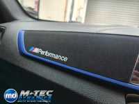 WRAPPING SERVICE - BMW F20 F21 F22 F23 LCI-2 CUSTOM INTERIOR TRIM SET - TEXTURED CARBON / BLUE ACCENT
