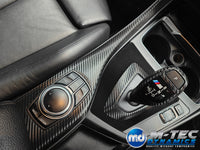 WRAPPING SERVICE - BMW F20 F21 F22 F23 LCI-2 CUSTOM INTERIOR TRIM SET - TEXTURED CARBON / BLUE ACCENT
