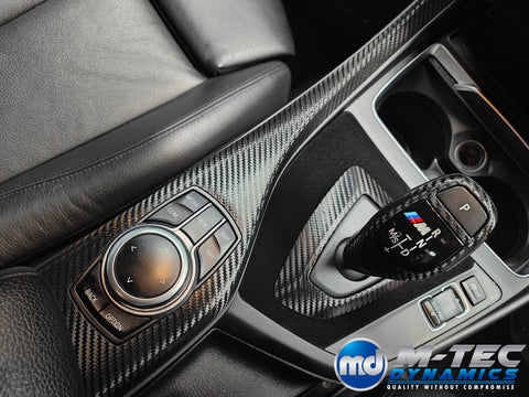 BMW F20 F21 F22 F23 LCI-2 CUSTOM INTERIOR TRIM SET - PREMIUM TEXTURED BLACK CARBON / BLUE ACCENT - WRAPPING SERVICE