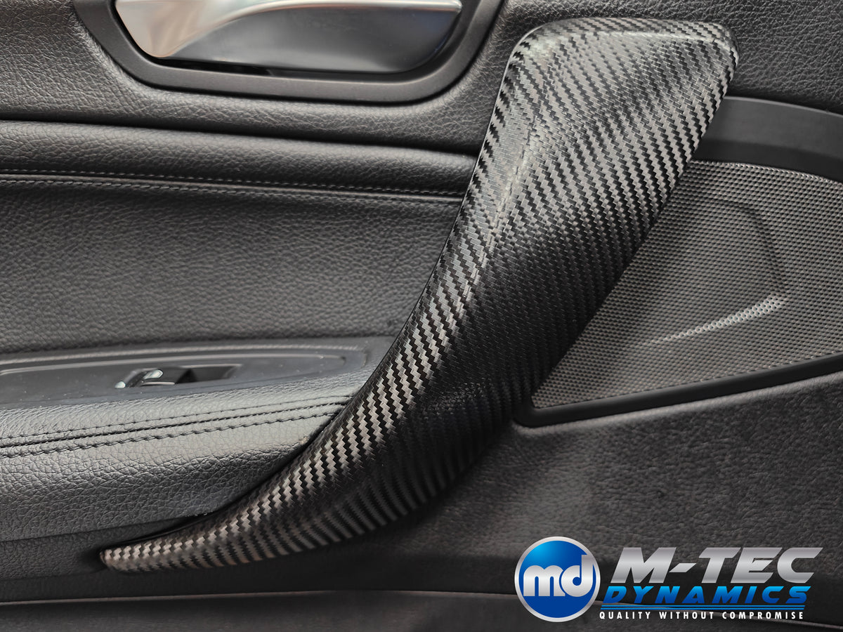 WRAPPING SERVICE - BMW F20 F21 F22 F23 LCI-2 CUSTOM INTERIOR TRIM SET - TEXTURED CARBON / BLUE ACCENT