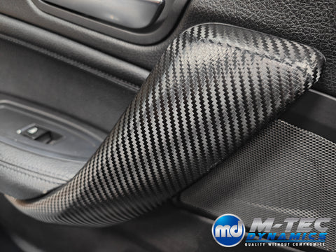 BMW F20 F21 F22 F23 LCI-2 CUSTOM INTERIOR TRIM SET - PREMIUM TEXTURED BLACK CARBON / BLUE ACCENT - WRAPPING SERVICE