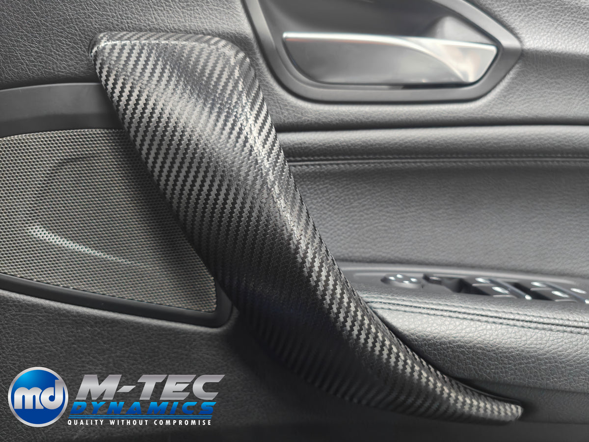 WRAPPING SERVICE - BMW F20 F21 F22 F23 LCI-2 CUSTOM INTERIOR TRIM SET - TEXTURED CARBON / BLUE ACCENT