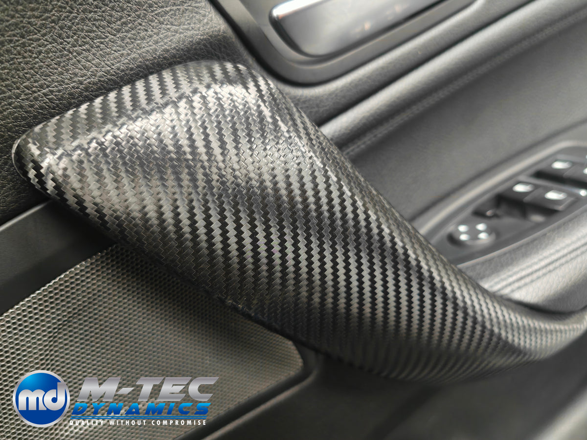 WRAPPING SERVICE - BMW F20 F21 F22 F23 LCI-2 CUSTOM INTERIOR TRIM SET - TEXTURED CARBON / BLUE ACCENT