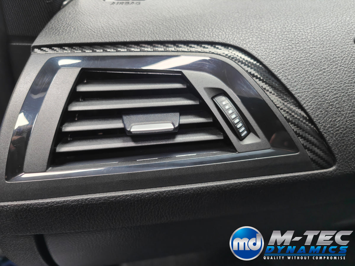 WRAPPING SERVICE - BMW F20 F21 F22 F23 LCI-2 CUSTOM INTERIOR TRIM SET - TEXTURED CARBON / BLUE ACCENT