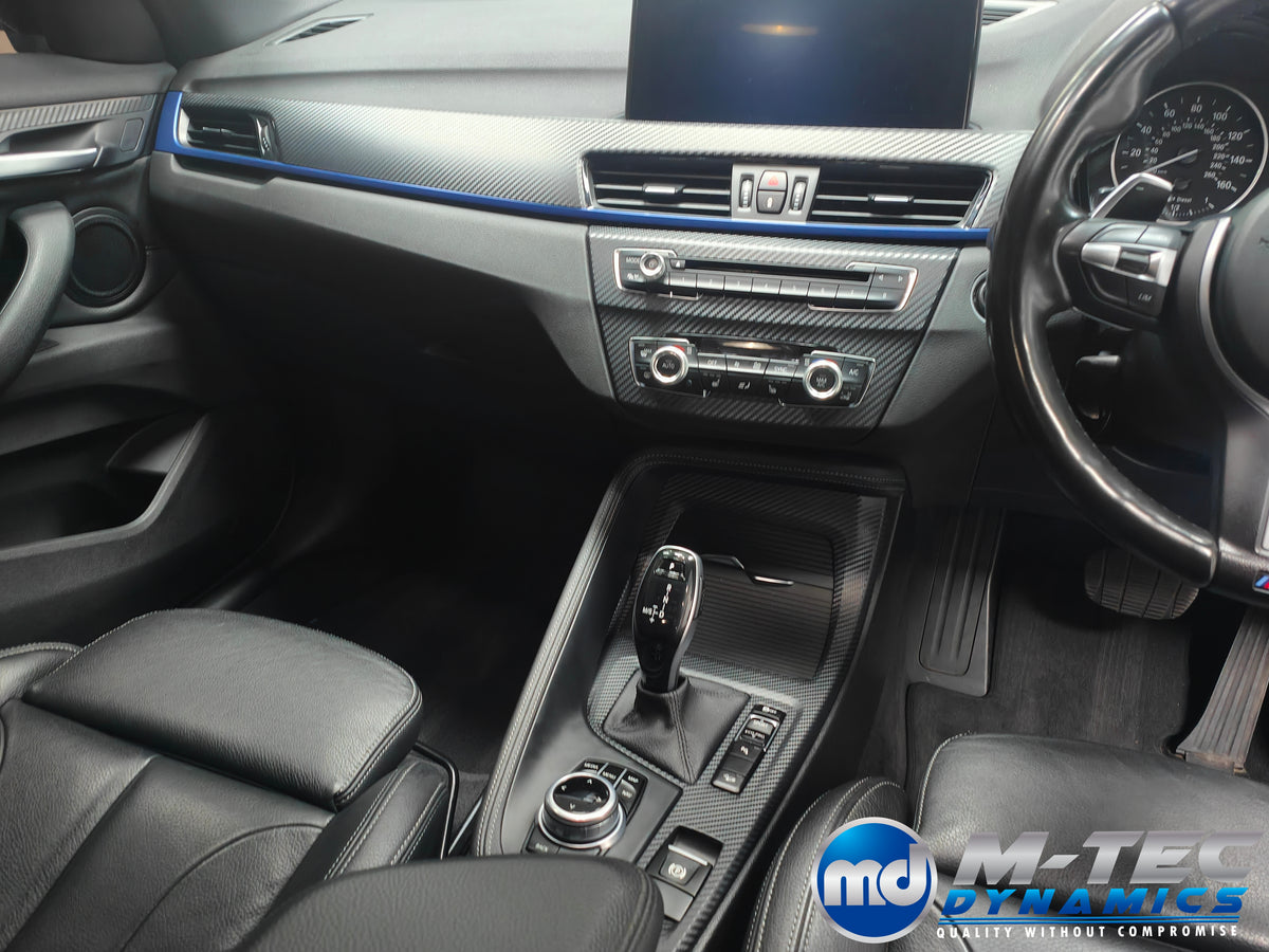 BMW X1 F48 INTERIOR TRIM SET WRAPPING SERVICE - 3D CARBON INC. CENTRE CONSOLE