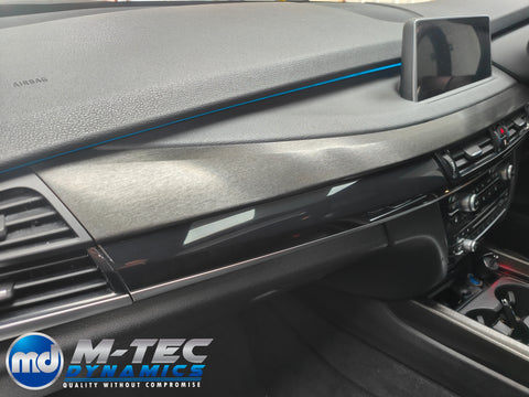 BMW X5 F15 INTERIOR TRIM SET WRAPPING SERVICE - BLACK BRUSHED ALUMINIUM