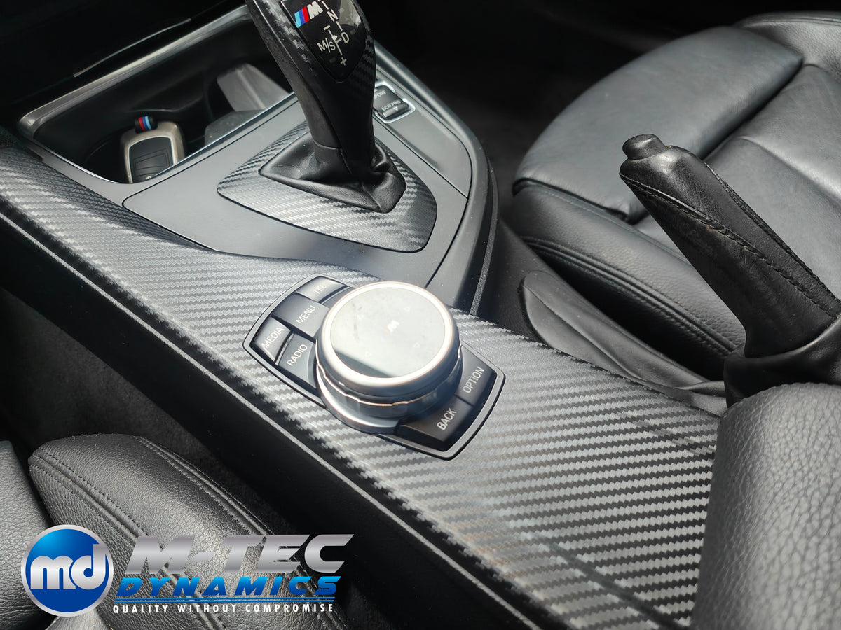 WRAPPING SERVICE - BMW F3X INTERIOR TRIM SET - 3D CARBON / GLOSS BLACK ACCENT (F30 F31 F32 F33 F36)