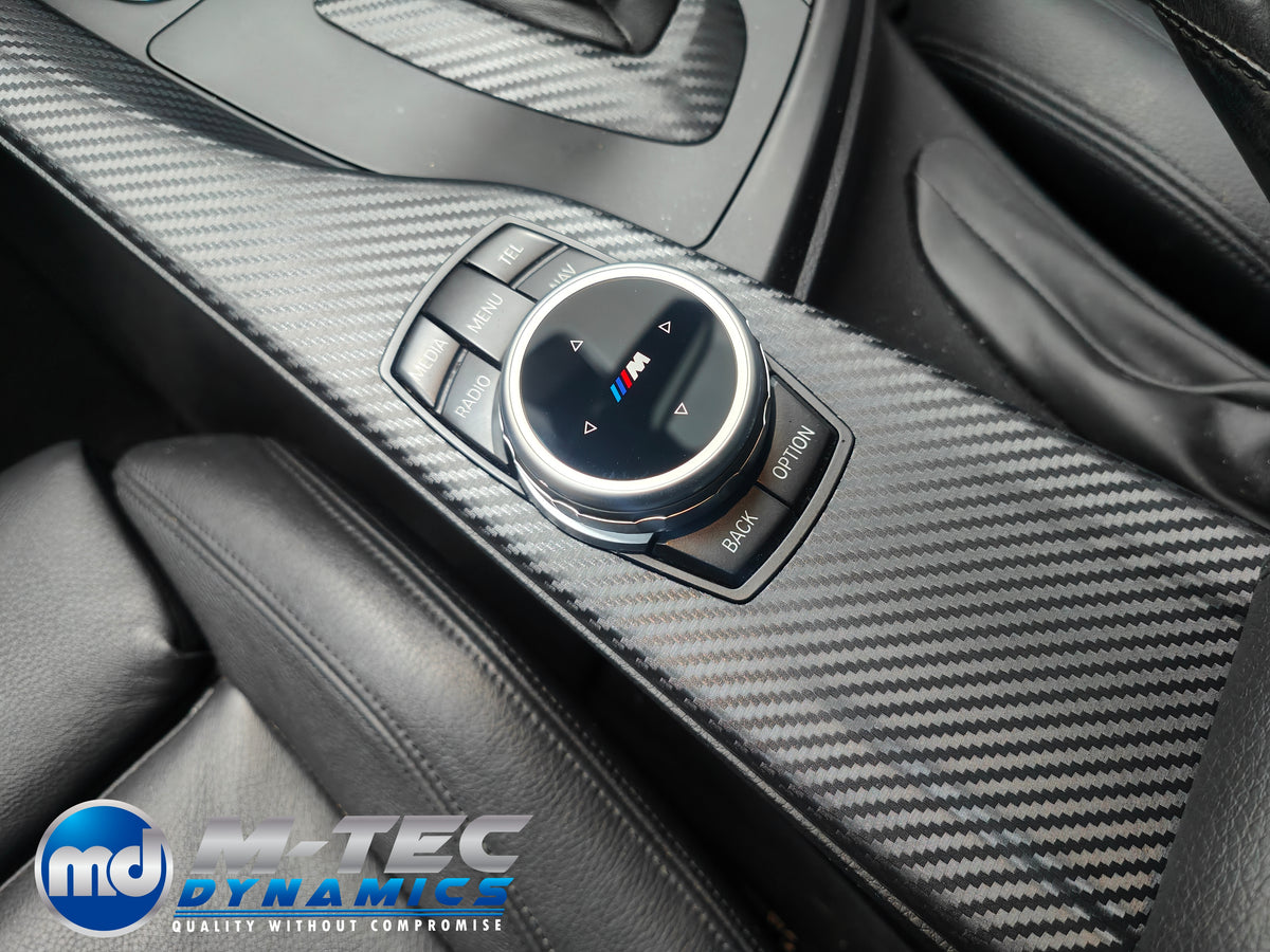 WRAPPING SERVICE - BMW F3X INTERIOR TRIM SET - 3D CARBON / GLOSS BLACK ACCENT (F30 F31 F32 F33 F36)